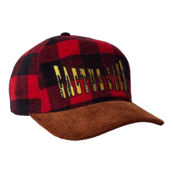 ECW Cactus Jack Mick Foley Plaid Corduroy Snapback Hat Cap Red WWE WCW ECW WWF - Picture 3 of 4